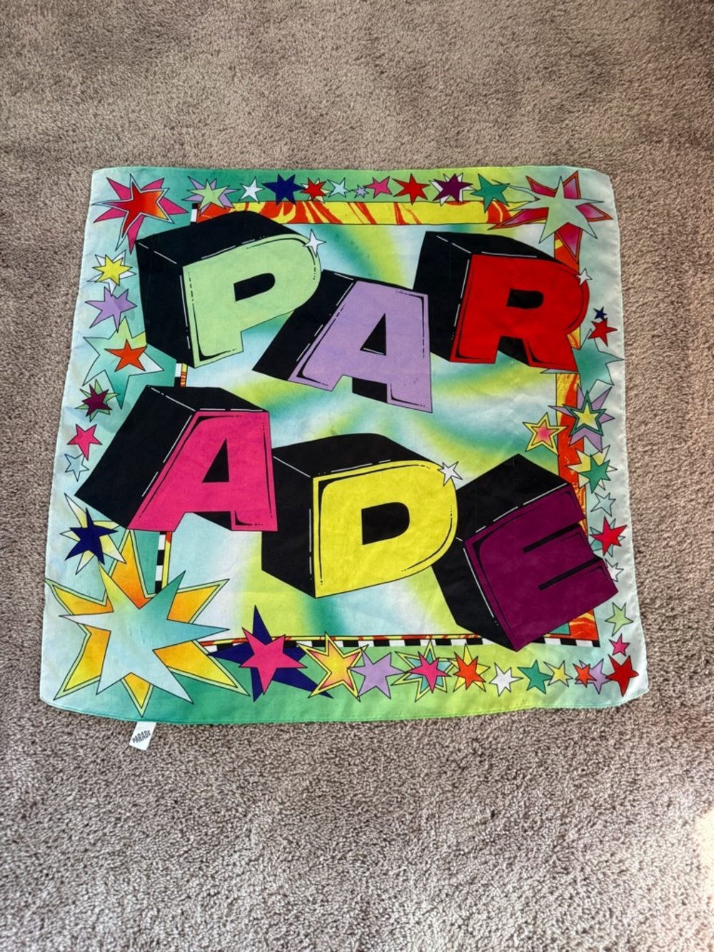 Multicolor Pop Art Square Silk Scarf - PARADE pride purse scarf charm neck tie